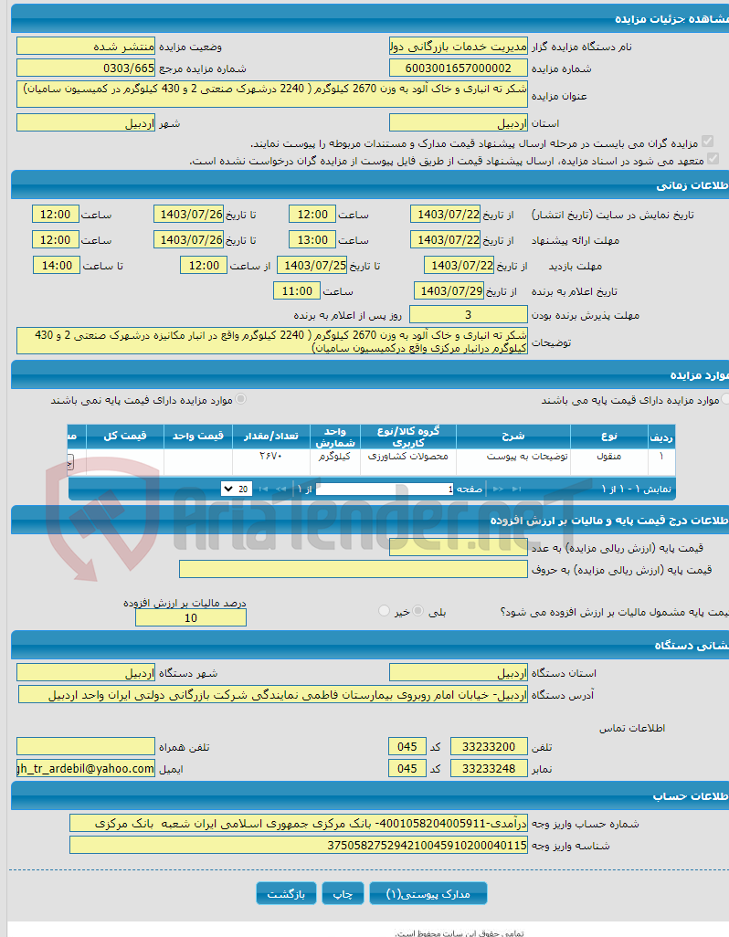 تصویر کوچک آگهی شکر ته انباری و خاک آلود به وزن 2670 کیلوگرم ( 2240 درشهرک صنعتی 2 و 430 کیلوگرم در کمیسیون سامیان)