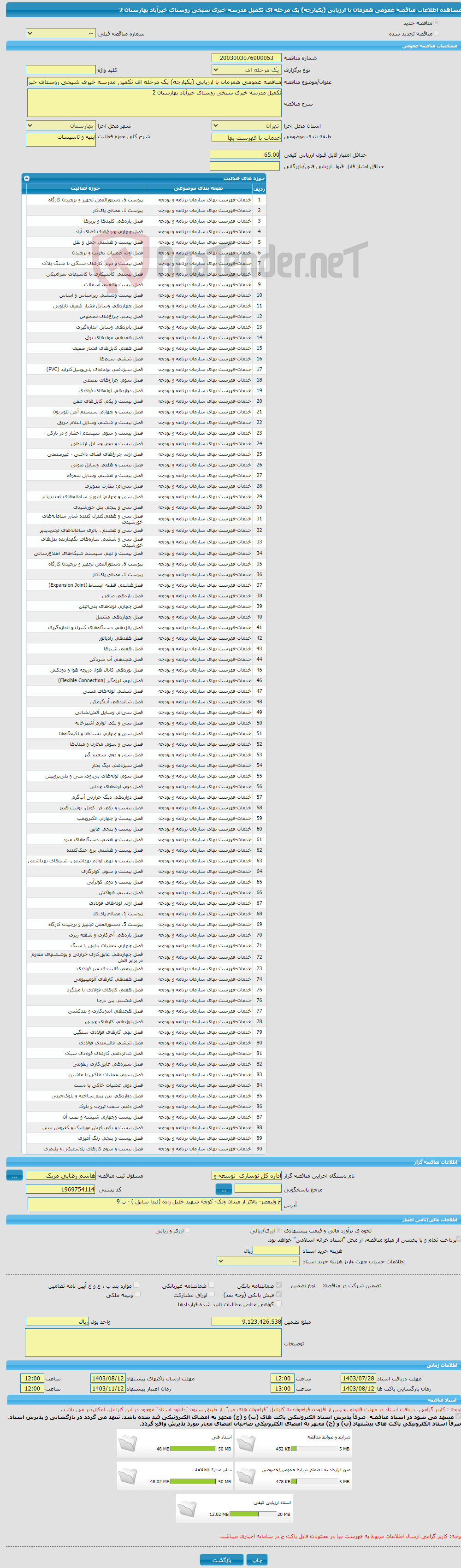 تصویر کوچک آگهی مناقصه عمومی همزمان با ارزیابی (یکپارچه) یک مرحله ای تکمیل مدرسه خیری شیخی روستای خیرآباد بهارستان 2