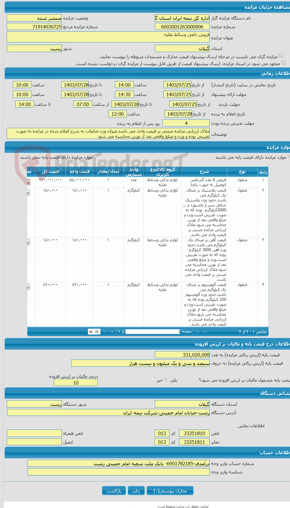 تصویر کوچک آگهی فروش داغی وسائط نقلیه 