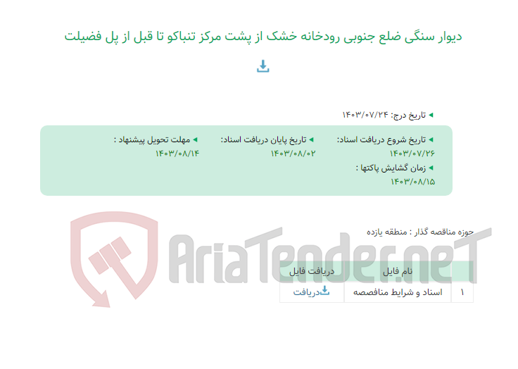 تصویر کوچک آگهی دیوار سنگی ضلع جنوبی رودخانه خشک از پشت مرکز تنباکو تا قبل از پل فضیلت