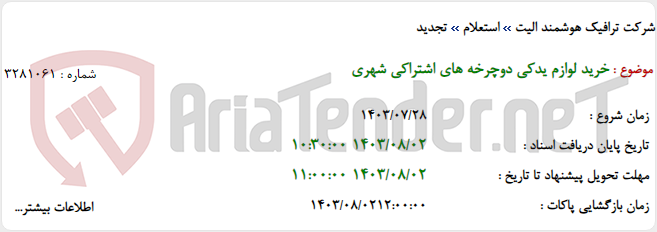 تصویر کوچک آگهی خرید لوازم یدکی دوچرخه های اشتراکی شهری