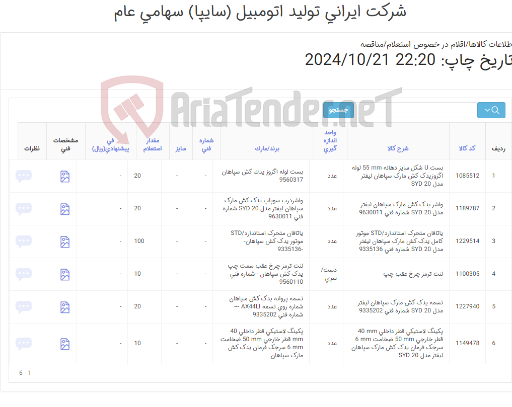 تصویر کوچک آگهی لوازم یدکی یدک کش