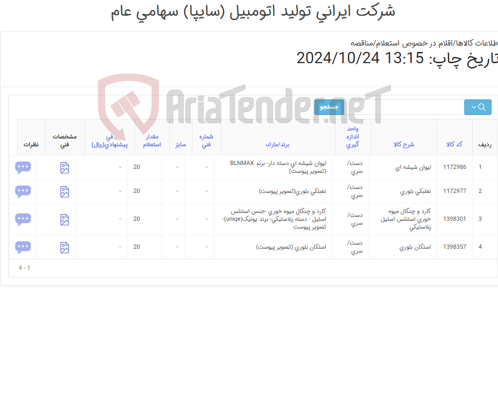 تصویر کوچک آگهی لوازم آبدارخانه