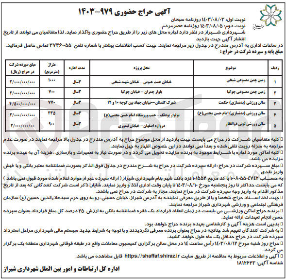 تصویر کوچک آگهی اجاره زمین چمن مصنوعی و سالن ورزشی در 5ردیف 