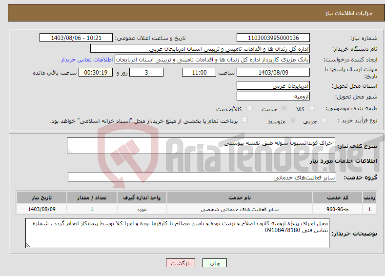 تصویر کوچک آگهی نیاز انتخاب تامین کننده-اجرای فوندانسیون سوله طبق نقشه پیوستی 