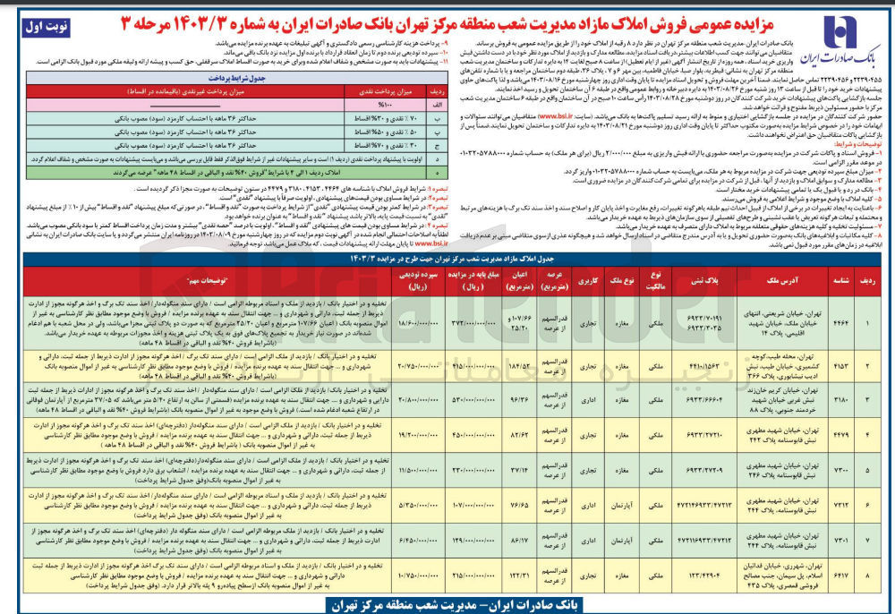 تصویر کوچک آگهی فروش 8 رقبه از املاک با کاربری تجاری، اداری