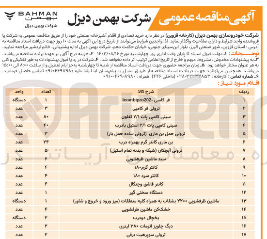 تصویر کوچک آگهی خرید 24 عدد بن ماری کانتر گرم بهمراه درب