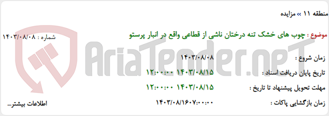 تصویر کوچک آگهی چوب های خشک تنه درختان ناشی از قطاعی واقع در انبار پرستو