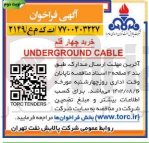 تصویر کوچک آگهی خرید چهار قلم UNDERGROUND CABLE

