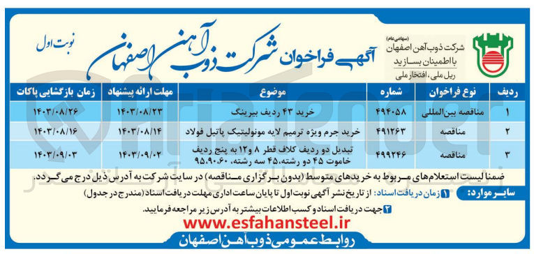 تصویر کوچک آگهی خرید جرم ویژه ترمیم لایه مونولیتیک پاتیل فولاد 