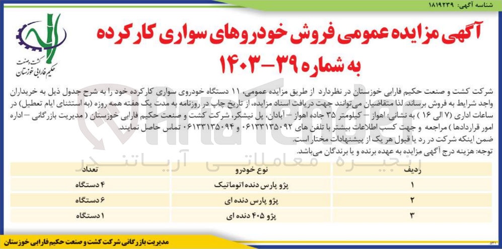تصویر کوچک آگهی فروش 11 دستگاه خودرو سواری کارکرده 