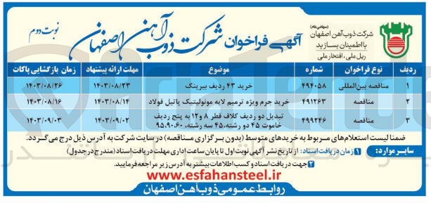 تصویر کوچک آگهی تبدیل دو ردیف کلاف قطر 8و12 به پنج ردیف خاموت 45 دو رشته ،45سه رشته ،60،90،95 