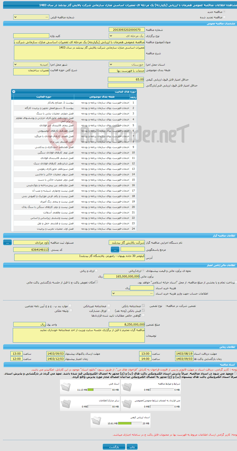 تصویر کوچک آگهی مناقصه عمومی همزمان با ارزیابی (یکپارچه) یک مرحله ای تعمیرات اساسی منازل سازمانی شرکت پالایش گاز بیدبلند در سال 1403