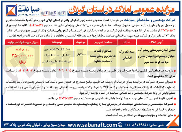 تصویر کوچک آگهی فروش تعداد محدودی قطعه زمین تفکیکی مساحت تعدادی از قطعات 150 متر