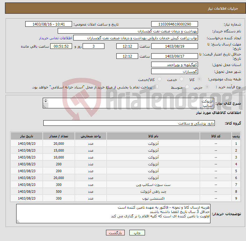 تصویر کوچک آگهی نیاز انتخاب تامین کننده-آنژیوکت اسالپ سه راه آنژیوکت اکستنشن تیوپ