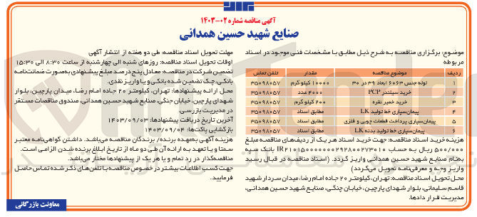 تصویر کوچک آگهی خرید لوله جنس 6063 ابعاد 39در 30 به مقدار 10000 کیلوگرم 