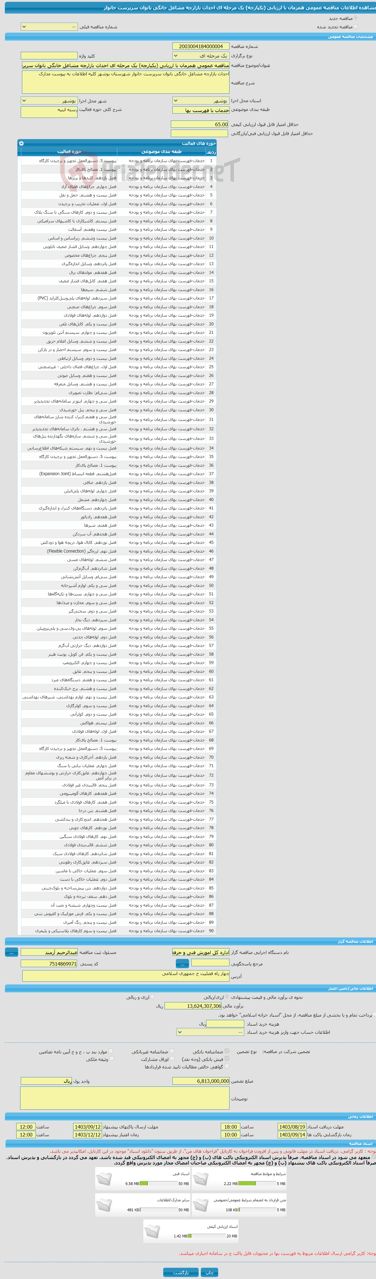 تصویر کوچک آگهی مناقصه عمومی همزمان با ارزیابی (یکپارچه) یک مرحله ای احداث بازارچه مشاغل خانگی بانوان سرپرست خانوار