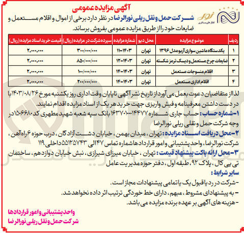 تصویر کوچک آگهی فروش اقلام منسوجات مستعمل