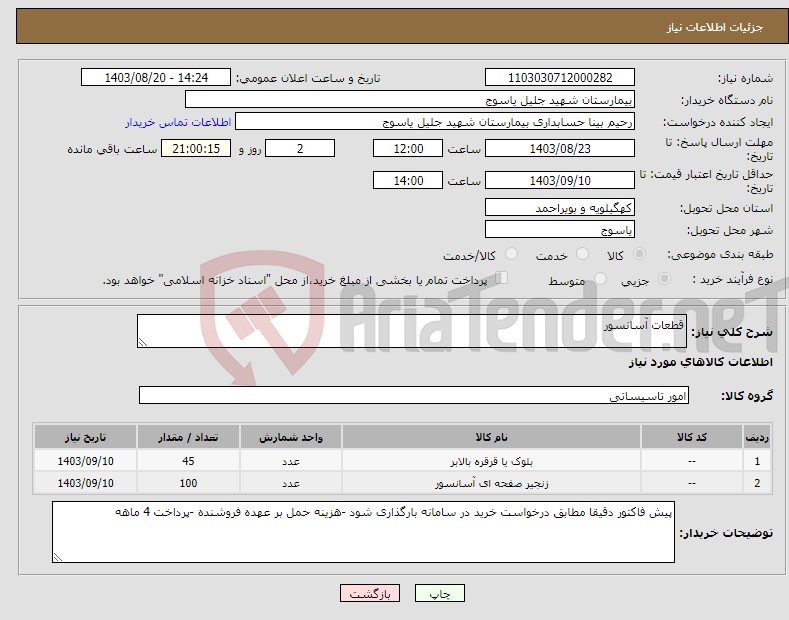 تصویر کوچک آگهی نیاز انتخاب تامین کننده-قطعات آسانسور 