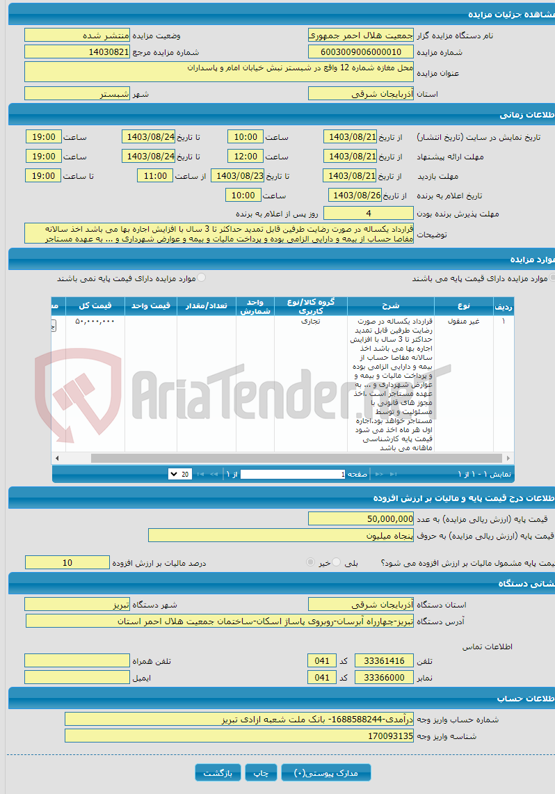 تصویر کوچک آگهی محل مغازه شماره 12 واقع در شبستر نبش خیابان امام و پاسداران