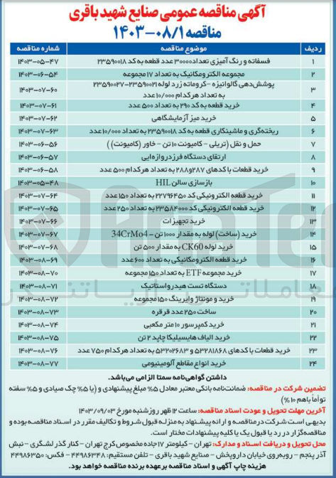 تصویر کوچک آگهی خرید قطعه الکترومکانیکی به تعداد 600 عدد 