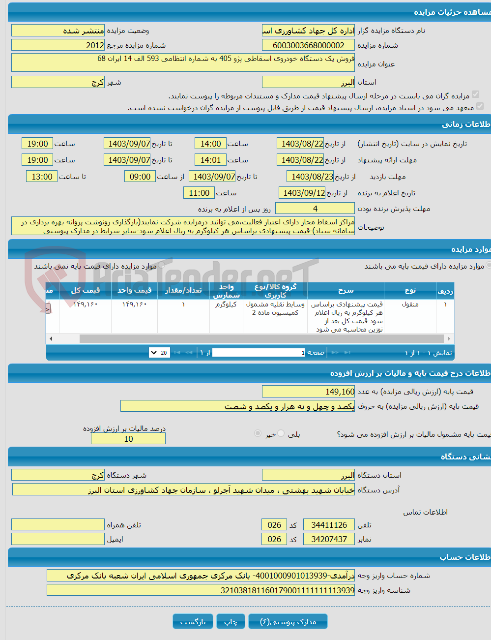 تصویر کوچک آگهی فروش یک دستگاه خودروی اسقاطی پژو 405 به شماره انتظامی 593 الف 14 ایران 68