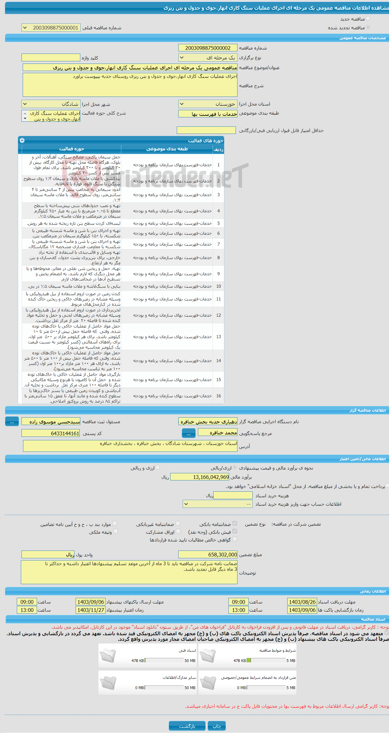 تصویر کوچک آگهی مناقصه عمومی یک مرحله ای اجرای عملیات سنگ کاری انهار،جوی و جدول و بتن ریزی 