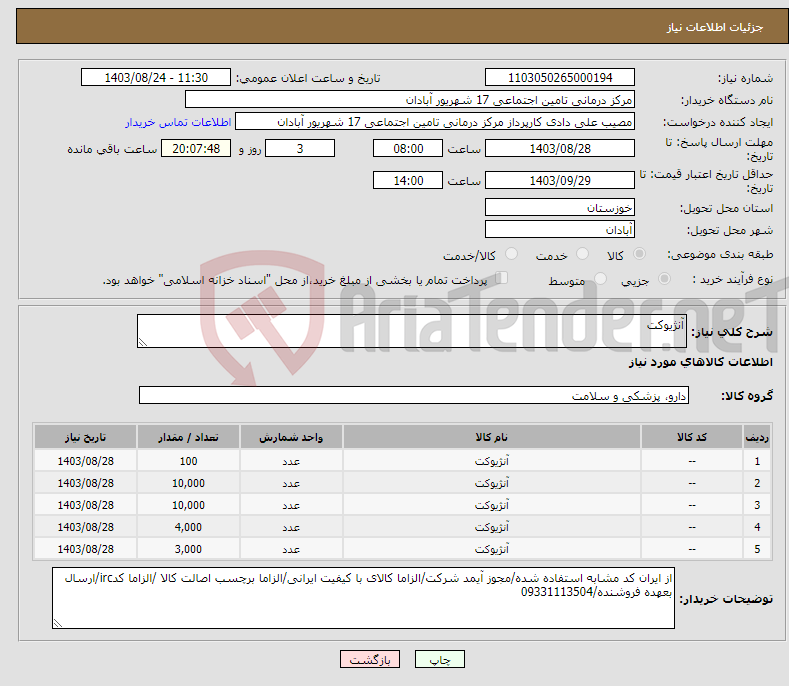 تصویر کوچک آگهی نیاز انتخاب تامین کننده-آنژیوکت