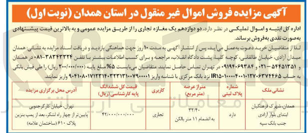 تصویر کوچک آگهی فروش دو دوازدهم یک مغازه تجاری 