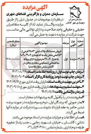 تصویر کوچک آگهی فروشش ششدانگ پلاک ثبتی 2883 به متراژ210،60 مترمربع باکاربری مسکونی تجاری  