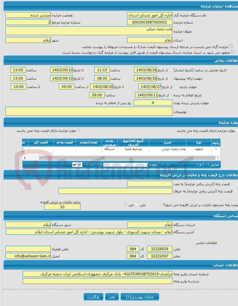 تصویر کوچک آگهی وانت زامیاد دیزلی