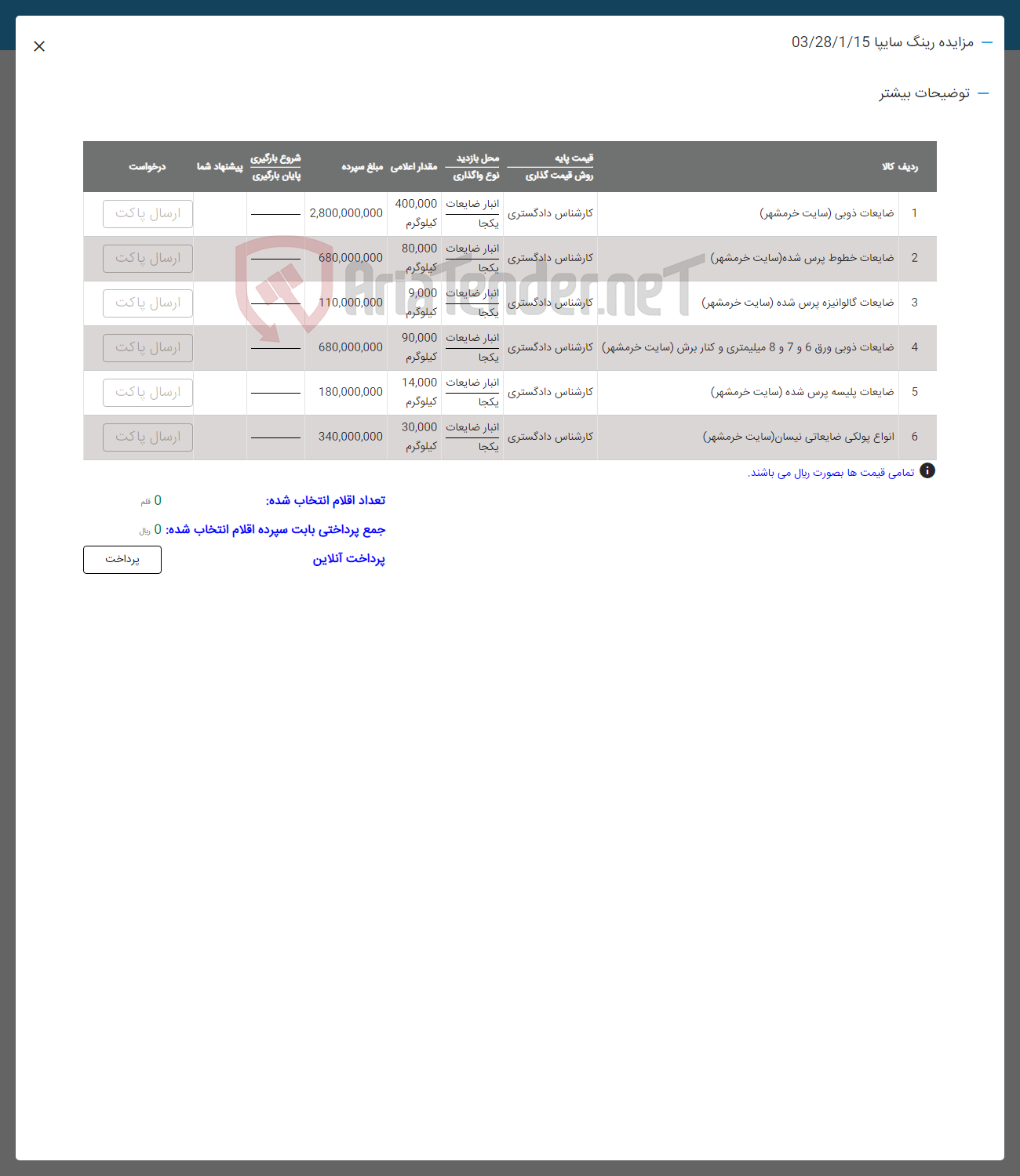 تصویر کوچک آگهی انواع پولکی ضایعاتی نیسان (سایت خرمشهر)
