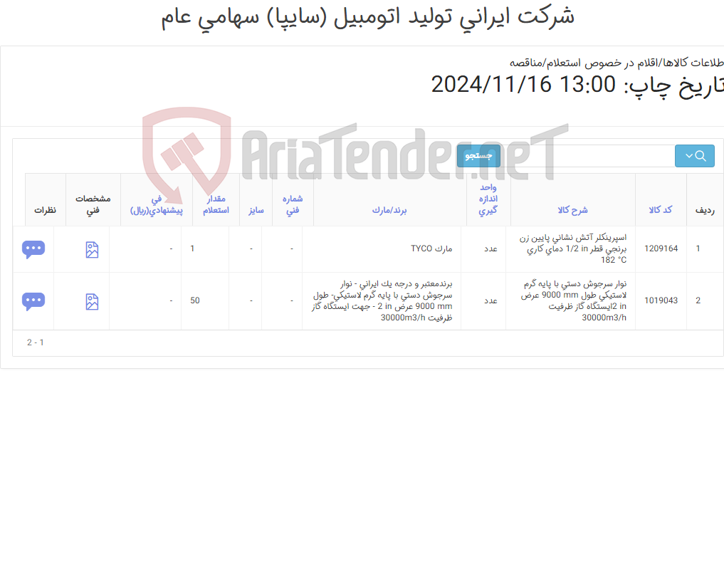 تصویر کوچک آگهی نوار سرجوش_اسپرینکلر