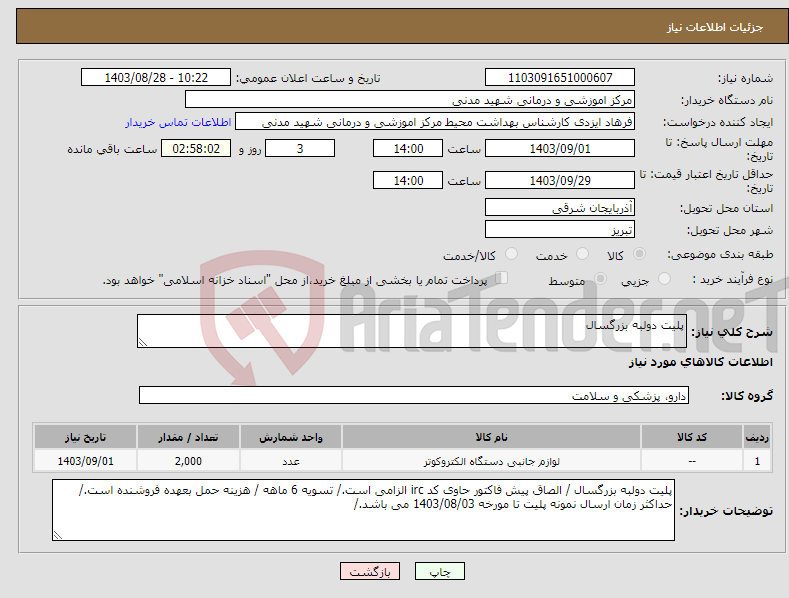 تصویر کوچک آگهی نیاز انتخاب تامین کننده-پلیت دولبه بزرگسال