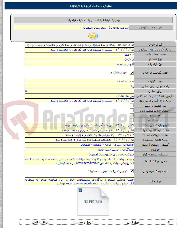تصویر کوچک آگهی فیدرگیری از پست سیار تابناز