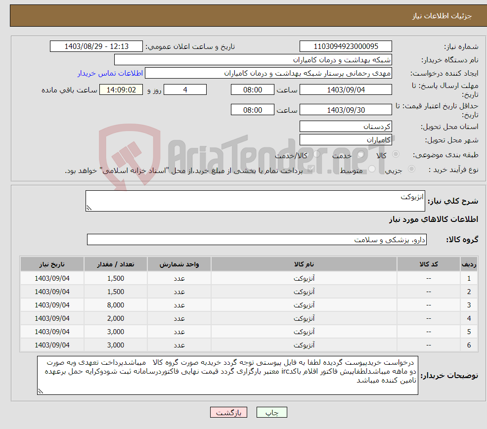 تصویر کوچک آگهی نیاز انتخاب تامین کننده-انژیوکت