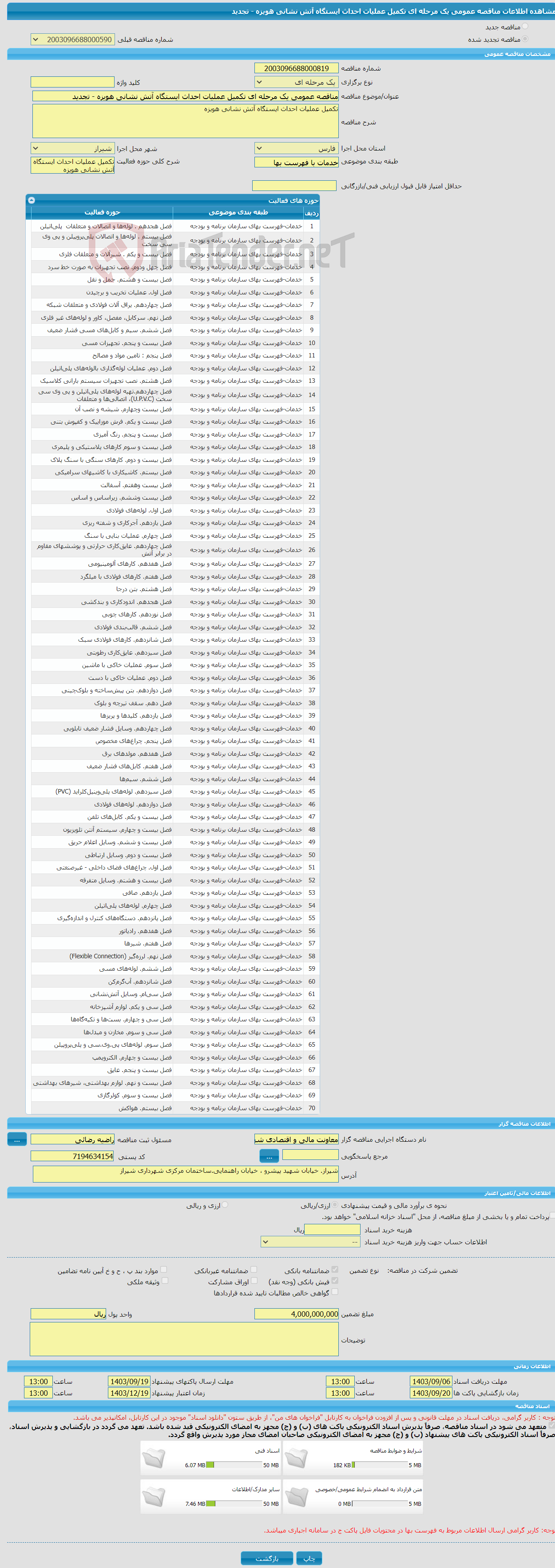 تصویر کوچک آگهی مناقصه عمومی یک مرحله ای تکمیل عملیات احداث ایستگاه آتش نشانی هویزه - تجدید