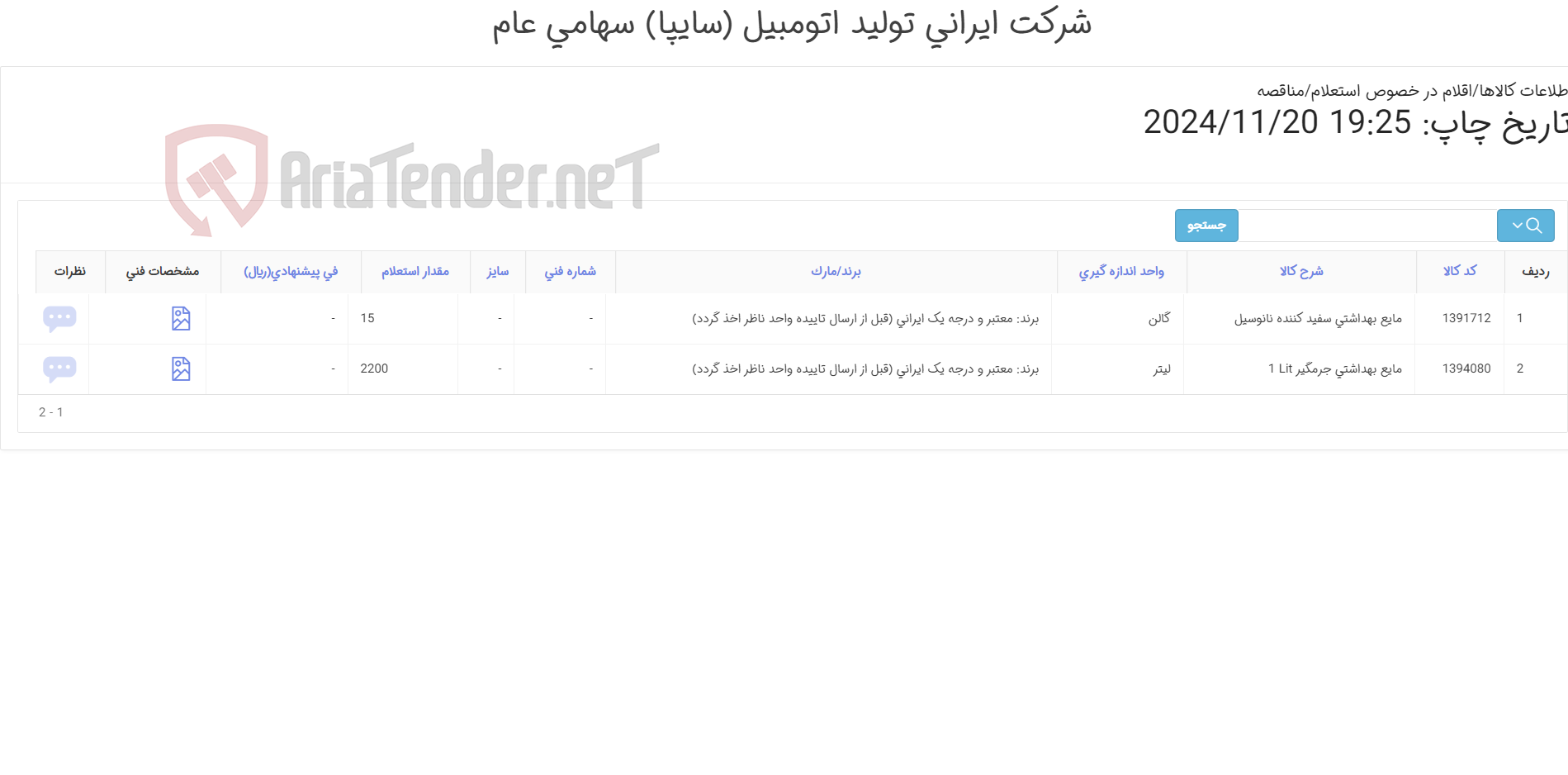 تصویر کوچک آگهی دو ردیف مایع بهداشی(سفید کننده نانو سیل و جرم گیر )
