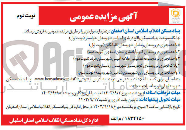 تصویر کوچک آگهی فروش 15واحد تجاری 