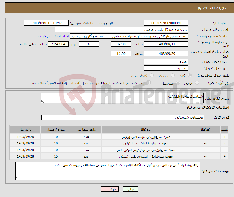 تصویر کوچک آگهی نیاز انتخاب تامین کننده-شناساگرها-REAGENTS