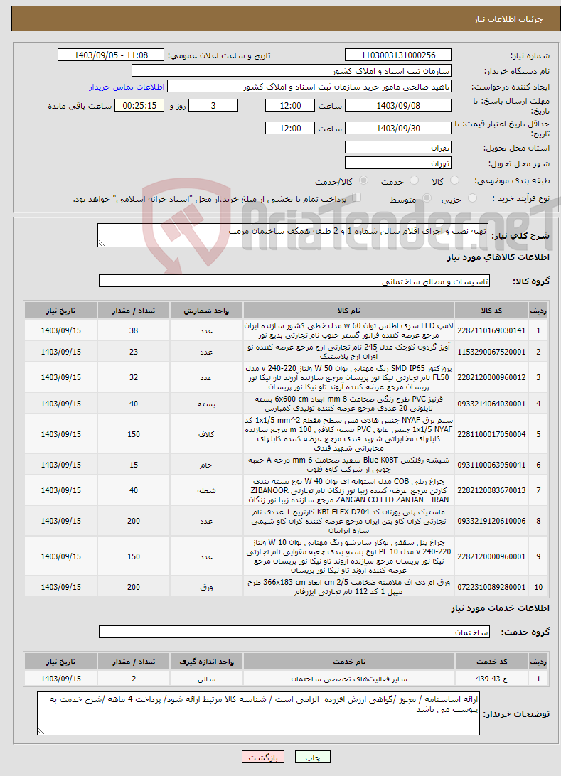 تصویر کوچک آگهی نیاز انتخاب تامین کننده-تهیه نصب و اجرای اقلام سالن شماره 1 و 2 طبقه همکف ساختمان مرمت