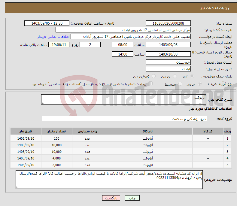 تصویر کوچک آگهی نیاز انتخاب تامین کننده-آنژیوکت