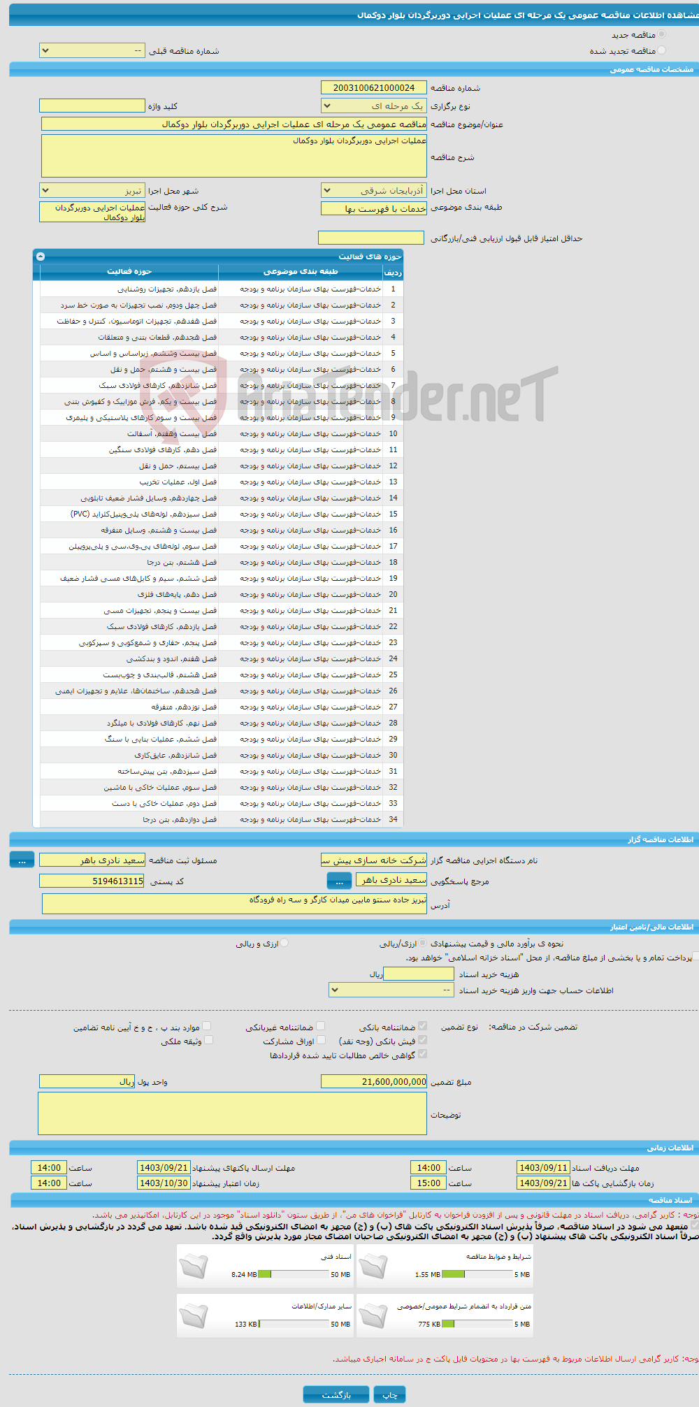 تصویر کوچک آگهی مناقصه عمومی یک مرحله ای عملیات اجرایی دوربرگردان بلوار دوکمال