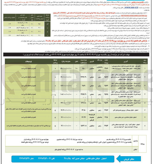 تصویر کوچک آگهی فروش املاک و مستغلات در 8 ردیف با کاربری مسکونی، صنعتی