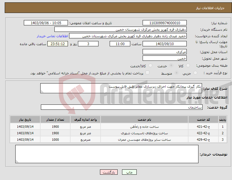 تصویر کوچک آگهی نیاز انتخاب تامین کننده-بکار گیری پیمانکار جهت اجرای زیرسازی معابر طبق فایل پیوست