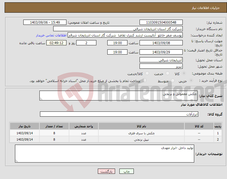 تصویر کوچک آگهی نیاز انتخاب تامین کننده-چکش معمولی و برنجی