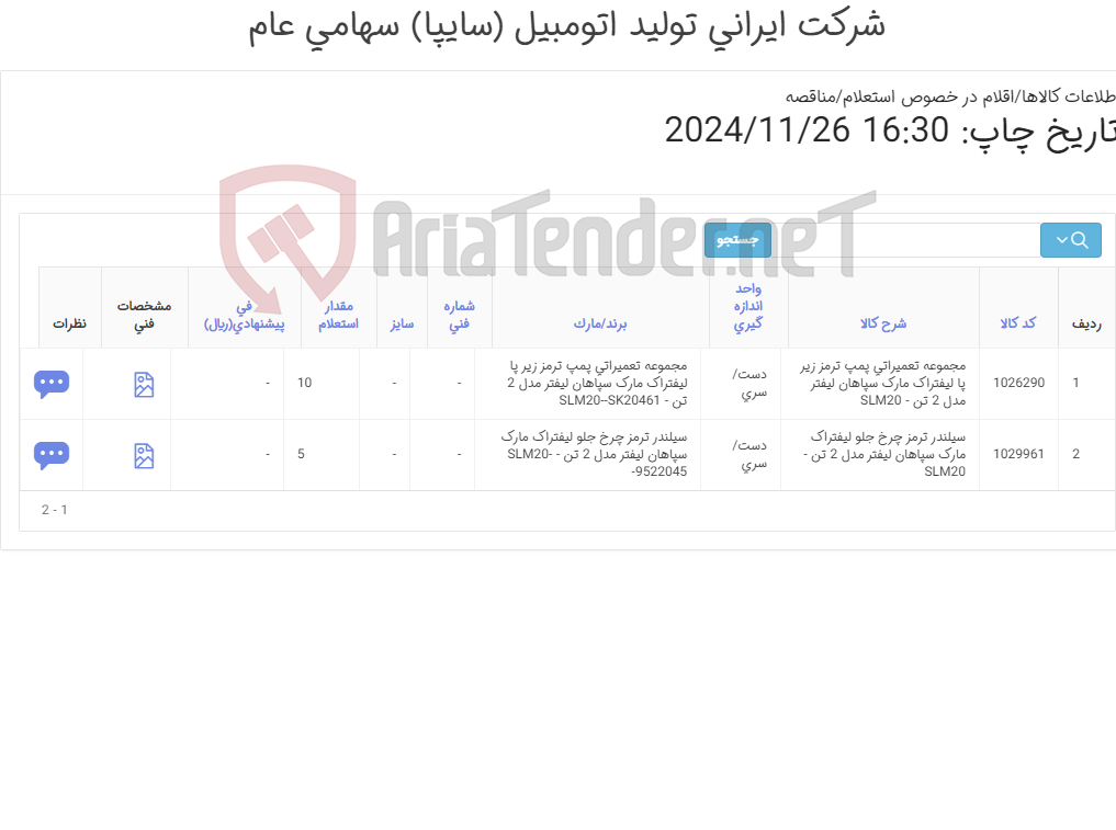 تصویر کوچک آگهی لوازم کلارک 2 تن