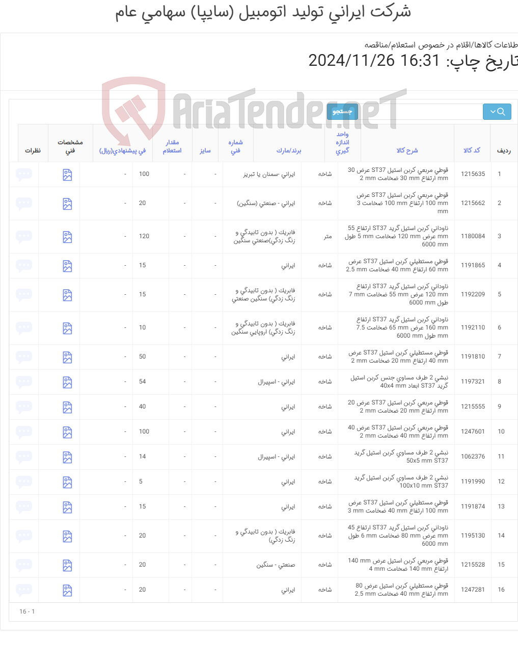 تصویر کوچک آگهی قوطی و نبشی و ناودانی (آهن آلات)