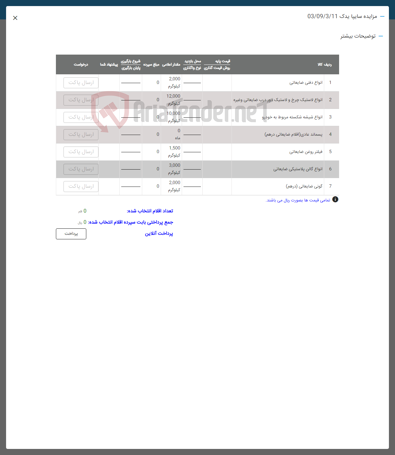 تصویر کوچک آگهی فروش دفنی ضایعاتی -انواع لاستیک -انواع شیشه -فیلتر روغن -گونی ضایعاتی