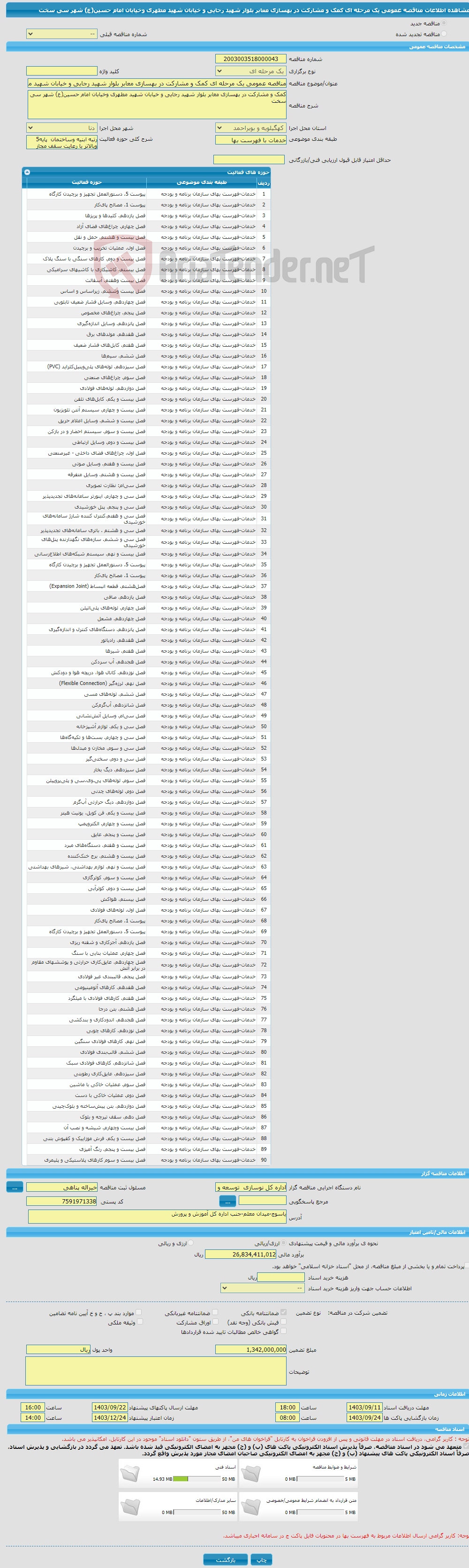 تصویر کوچک آگهی مناقصه عمومی یک مرحله ای کمک و مشارکت در بهسازی معابر بلوار شهید رجایی و خیابان شهید مطهری وخیابان امام حسین(ع) شهر سی سخت